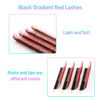 Picture of VAVALASH Ombre Colored Lash Extension 0.07 Thickness D Curl Black Gradient Red Individual Premium Eyelash Extensions Volume Lash Extension (Black Gradient Red 0.07 D, 8-15mm)