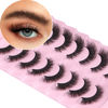 Picture of Mink Lashes Fluffy 8D False Eyelashes Cat Eye Faux Mink Eyelashes Natural Look Wispy Lash Extension Strip Eyelashes D Curl Lashes Pack