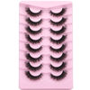 Picture of Mink Lashes Fluffy 8D False Eyelashes Cat Eye Faux Mink Eyelashes Natural Look Wispy Lash Extension Strip Eyelashes D Curl Lashes Pack