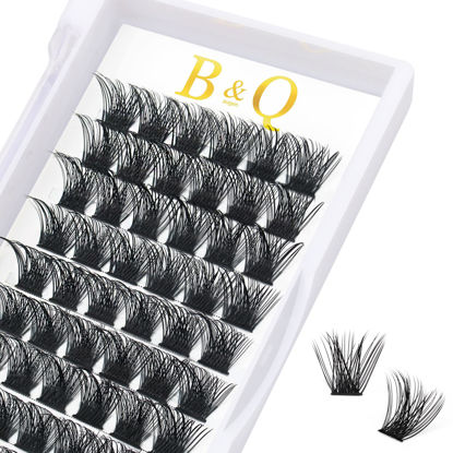 Picture of Lash Clusters B14 D Curl 10mm DIY Eyelash Extensions 72 Clusters Lashes B&Q LASH Volume Individual Lashes Eyelash Clusters Extensions Individual Lashes Cluster DIY at Home (B14,D-10mm)