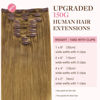 Picture of GOO GOO Clip-in Hair Extensions for Women, Soft & Natural, Handmade Real Human Hair Extensions, Ash Brown, Long, Straight 8C#, 9pcs 150g 14inch