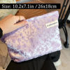 Picture of STARDW Makeup Bag for Women Travel Toiletry Bag Large Capacity Makeup Organizer Bag Flower Cosmetic Bags Zipper Pouch (Embroidery Purple)