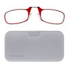 Picture of ThinOptics Universal Pod Rectangular Reading Glasses, Red Frames/White Case, 2 x + 2