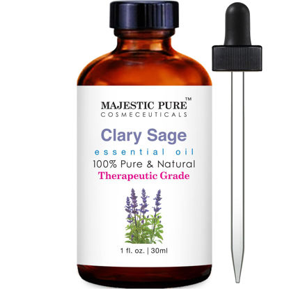 Picture of MAJESTIC PURE Clary Sage Essential Oil, Therapeutic Grade, Pure and Natural, for Aromatherapy, Massage, Topical & Household Uses, 1 fl oz