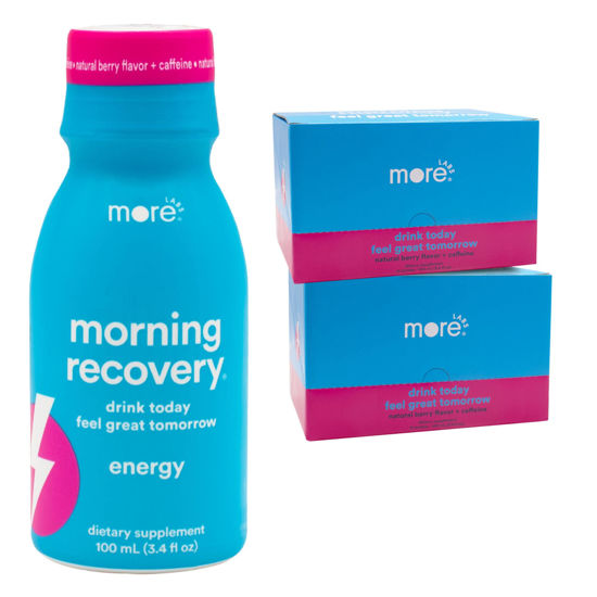 Picture of Morning Recovery, Electrolyte with Energy, Milk Thistle Drink Proprietary Formulation to Hydrate While Drinking for Morning Recovery, Highly Soluble Liquid DHM, Berry, Pack of 24