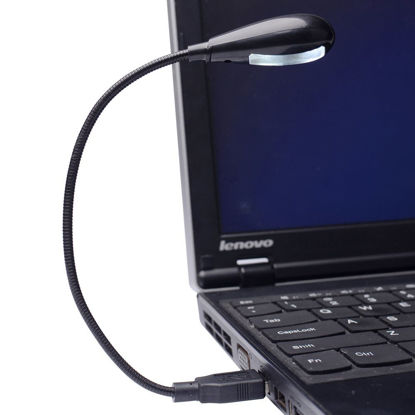 Picture of Hanerdun® Bright LED USB Lamp Light Reading Lamp for Laptop Flexible Neck Black