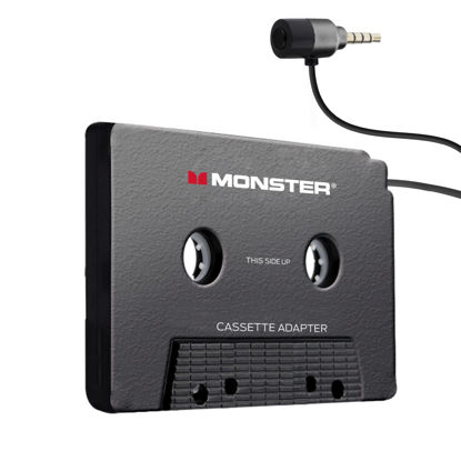 Picture of Monster Cassette To Aux Audio Adapter For Car, Compatible With Devices Featuring 3.5mm Aux Port, Music Playback, Hands-Free Calls, Easy DIY Installation, Plug and Play