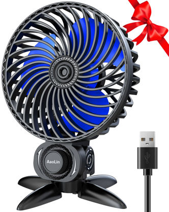 Picture of AaoLin USB Small Fan, Desk Fans with CVT Variable Speeds, Strong Cooling Airflow, Quiet Portable, Desktop Mini Personal Fan for Room, Home,Office, Bedroom-USB Powered