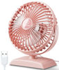 Picture of JZCreater Desk Fan, USB Fan for Desk, Strong Airflow, 360° Rotation Desktop Cooling Personal Fan, 3 Speed, Quiet Mini Fan, USB Powered, Protable Small Fan for Home Office Bedroom Car Travel,Pink