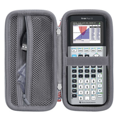 Picture of Khanka Hard Travel Case Replacement for Texas Instruments TI-83 Plus/TI-84 Plus/TI-84 Plus CE Color Graphing Calculator, Case Only (Galaxy Gray)