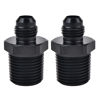 Picture of EVIL ENERGY 6AN Male Flare to 1/2" NPT Pipe Fitting Adapter Aluminum Straight Black 2PCS