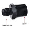 Picture of EVIL ENERGY 6AN Male Flare to 1/2" NPT Pipe Fitting Adapter Aluminum Straight Black 2PCS