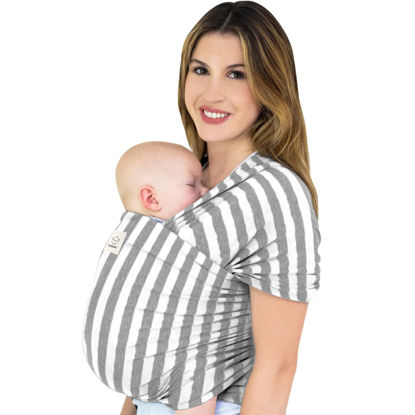 Picture of KeaBabies Baby Wrap Carrier - All in 1 Original Breathable Baby Sling, Lightweight,Hands Free Baby Carrier Sling, Baby Carrier Wrap, Baby Carriers for Newborn,Infant, Baby Wraps Carrier (Gray Stripes)