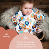 Picture of SleepingBaby Zipadee-Zip Transition Swaddle - Cozy Baby Sleep Sack with Zipper Convenience - Roomy Baby Wearable Cotton Blanket for Easy Diaper Changes - Blue & Orange Elephant, Small (4-8 Month)