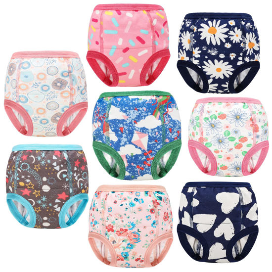  8 Packs Potty Training Pants Cotton Absorbent Training  Underwear For Toddler Baby Gir 5T