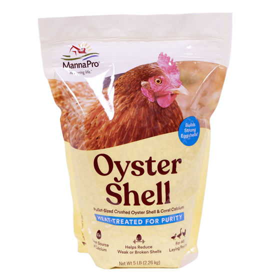 Picture of Manna Pro Crushed Oyster Shell - Calcium Supplement for Laying Hens - Chicken Feed for Egg-Laying Chickens - 5 lbs