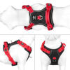 Picture of PHOEPET No Pull Dog Harness, Unique Colors Reflective Adjustable Dog Vest, with Soft Training Handle Metal Clips for Small Medium Large Dogs (Black Base & Red Straps,M)