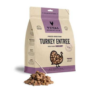 Picture of Vital Essentials Freeze Dried Dog Food, Raw Turkey Mini Nibs Entree 25 oz