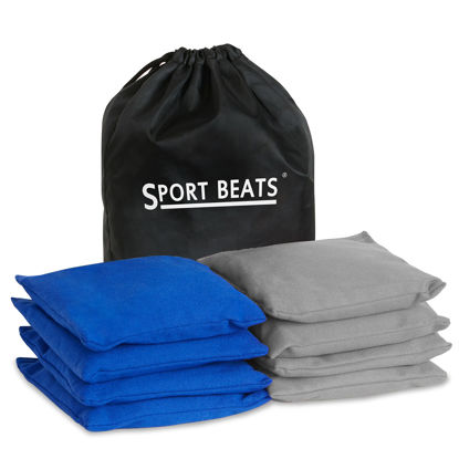 Picture of SPORT BEATS Cornhole Bags All Weather Set of 8 for Cornhole Toss Games-Regulation Weight & Size-Includes Tote Bags