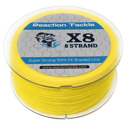 Picture of Reaction Tackle Braided Fishing Line - 8 Strand Hi Vis Yellow 300LB 500yd