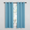 Picture of NICETOWN Thermal Insulated Curtains Blackout Draperies, Window Treatment Solid Grommet Room Darkening Drape Panels for Bedroom (Teal Blue, Set of 2 Panels, 34 by 63 inches Long)