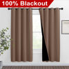 Picture of NICETOWN Living Room Completely Shaded Draperies, Privacy Protection & Noise Reducing Ring Top Drapes, Black Lined Insulated Window Treatment Curtain Panels(Cappuccino, 2 Pieces, W46 x L72)