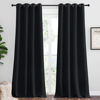 Picture of NICETOWN Patio Blackout Curtain Shades, 2 Panels, 55 inches x 102 inches, Black, Summer Home Decoration Thermal Insulated Grommet Blackout Draperies/Drapes for Kitchen