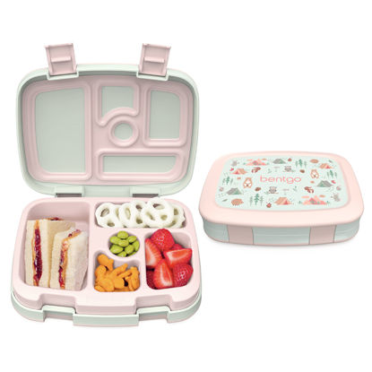 Picture of Bentgo® Kids Prints Leak-Proof, 5-Compartment Bento-Style Kids Lunch Box - Ideal Portion Sizes for Ages 3 to 7 - BPA-Free, Dishwasher Safe, Food-Safe Materials - 2023 Collection (Nature Adventure)