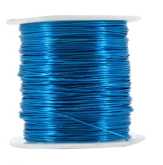 Picture of Mandala Crafts Anodized Aluminum Wire for Sculpting, Armature, Jewelry Making, Gem Metal Wrap, Garden, Colored and Soft, 1 Roll(22 Gauge, Vivid Sky Blue)