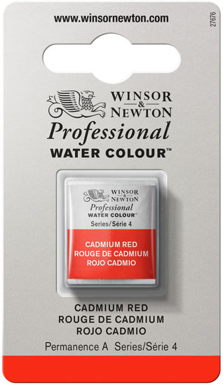 Picture of Winsor & Newton Professional Watercolor, Half Pan, Cadmium Red