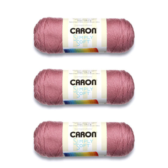 Picture of Caron Simply Soft Plum Wine Yarn - 3 Pack of 170g/6oz - Acrylic - 4 Medium (Worsted) - 315 Yards - Knitting/Crochet