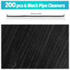 Picture of Iooleem 200pcs Black Pipe Cleaners, Chenille Stems, Pipe Cleaners for Crafts, Pipe Cleaner Crafts, Art and Craft Supplies.