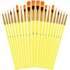 Picture of Paint Brushes Set, 20 Pcs Paint Brushes for Acrylic Painting, Oil Watercolor Acrylic Paint Brush, Artist Paintbrushes for Body Face Rock Canvas, Kids Adult Drawing Arts Crafts Supplies, Yellow