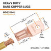 Picture of SELTERM 2pcs 2/0 AWG 1/4" Stud Copper Wire Lugs, Battery Lugs, Ring Terminals, Battery Cable Ends, 00 Gaug Ring Terminal Connectors, UL Heavy Duty Bare Copper Eyelets Battery Terminal Connectors