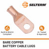 Picture of SELTERM 25pcs 6 AWG 1/4" Stud (Wide Pad) Battery Lugs, Ring Terminals, Heavy Duty Copper Wire Lugs, Battery Cable Ends, 6 Gauge Ring Terminal Connectors, UL Bare Copper Eyelets Battery Cable Lugs