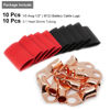 Picture of TKDMR 10pcs 1/0 AWG-1/2" Battery Lugs,Copper Wire Lugs,Heavy Duty Battery Cable Ends,Tubular Ring Terminals,AWG Crimp Wire Ring Lugs,Battery Terminal Connectors with 3:1 Heat Shrink Tubing