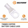 Picture of SELTERM 25pcs 4 AWG 3/8" Stud (Wide Pad) Marine Grade Tinned Copper Battery Cable Lugs, 4 Guage Ring Terminals,UL Wire Lugs Electrical Battery Cable Ends,Tinned Copper Lugs Battery Terminal Connectors