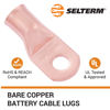 Picture of SELTERM 10pcs 250 MCM - 1/2" Stud - Battery Lugs, Heavy Duty Wire Lugs, Ring Terminals, Battery Cable Ends,250 kcmil Terminals, UL Bare Copper Eyelets Electrical Battery Terminal Connectors