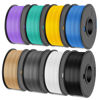 Picture of SUNLU 3D Printer Filament, Neatly Wound 250G Spool PLA Filament Bundle, 1.75mm PLA Filament Muticolor, High Compatiblity, 8 Rolls, Black+White+Grey+Burlywood+Purple+Bluegrey+GrassGreen+PureYellow