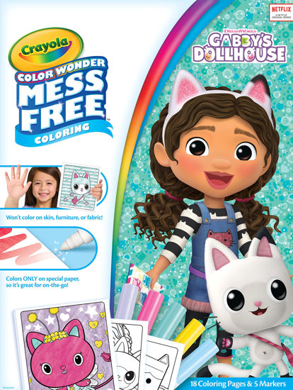 GetUSCart- Crayola Gabbys Dollhouse Color Wonder, 18 Mess Free Coloring ...