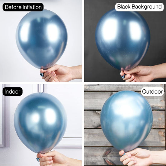 GetUSCart- PartyWoo Metallic Blue Balloons, 50 pcs 12 Inch Metallic ...