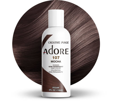 Picture of Adore Semi Permanent Hair Color - Vegan and Cruelty-Free Hair Dye - 4 Fl Oz - 107 Mocha (Pack of 1)