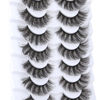 Picture of False Eyelashes Fluffy Faux Mink Lashes 18mm Wispy Lashes Cat Eye Flowers Strip Lashes Pack by Kiromiro