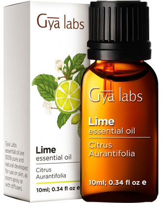 Picture of Gya Labs Lime Essential Oil (10ml) - 100% Pure Therapeutic Grade Essential Oils - Undiluted Lime Oil for Diffuser & Candles