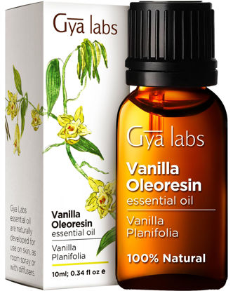 Picture of Gya Labs Vanilla Essential Oil for Diffuser - Vanilla Oleoresin Essential Oil - Vanilla Essential Oil for Skin - Long Lasting Vanilla Oil Perfume (0.34 fl oz)