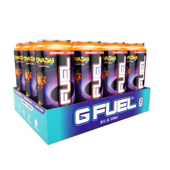 Picture of G Fuel Sugar Free Plant Based Ingredients - Wumpa Fruit 16oz, 12-Pack - Vitamin Fortified Elite Game Changing Energy