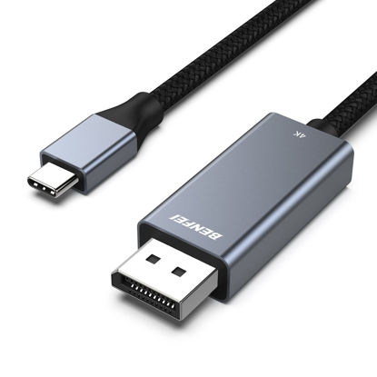 Picture of BENFEI USB-C to DisplayPort 6 Feet Cable(4K@60Hz 2K@144Hz), USB Type-C to DisplayPort Cable [Thunderbolt 3 Compatible] for MacBook Pro 2022/2021/2020, Samsung Galaxy S21/S20, Surface Book 2