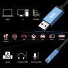 Picture of MillSO USB to 3.5mm Audio Jack Adapter, Sapphire Blue TRRS USB to AUX Audio Jack External Stereo Sound Card for Headphone, Speaker, PS4, PC, Laptop, Desktops - 3 Feet