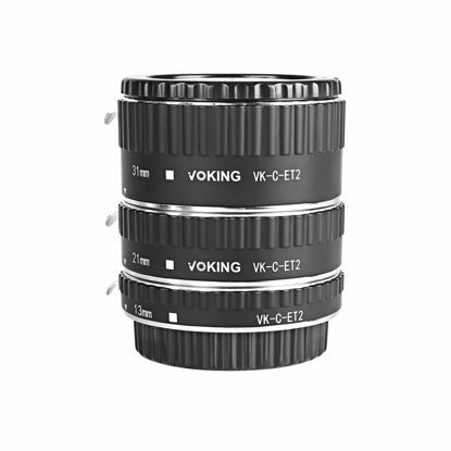Picture of Voking VK-C-ET2 13mm 21mm 31mm Auto Focus Macro Extension Tube Set Compatible with SLR Cameras (Black)