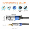 Picture of tisino XLR to 3.5mm Microphone Cable, XLR Female to 1/8 inch Mic Cord for Camcorders, DSLR Cameras, Computer Recording Device, and More - 1 feet